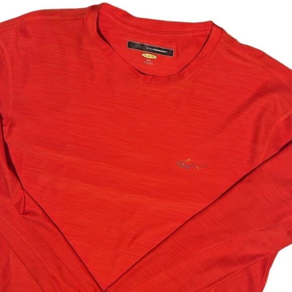 Greg Norman Collection Red Long Sleeve Crew Neck Tee Men's Medium - Picture 3 of 11